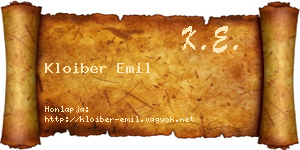 Kloiber Emil névjegykártya