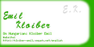 emil kloiber business card